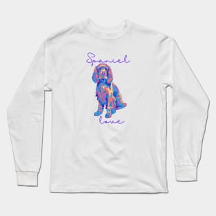 Spaniel Love bright colorful Long Sleeve T-Shirt